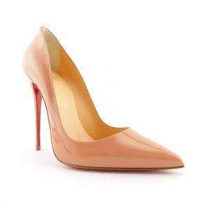 New CHRISTIAN LOUBOUTIN Blush Nude Patent Leather Classic Stiletto Heel Pumps 38